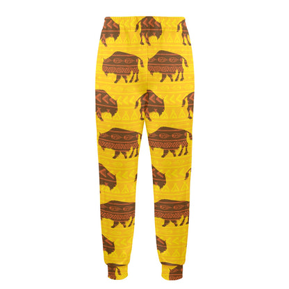 Bison Native Pattern Print Design 01 Men's Casual Track Pants
