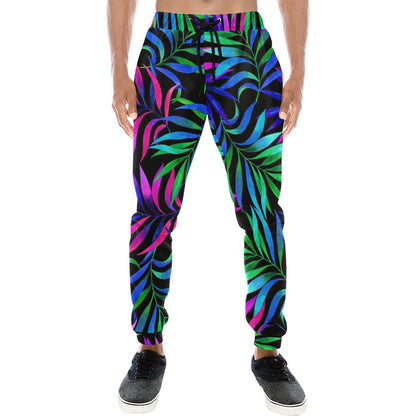 Tropical Flower Pattern Print Design TF010 Men's Sweatpants