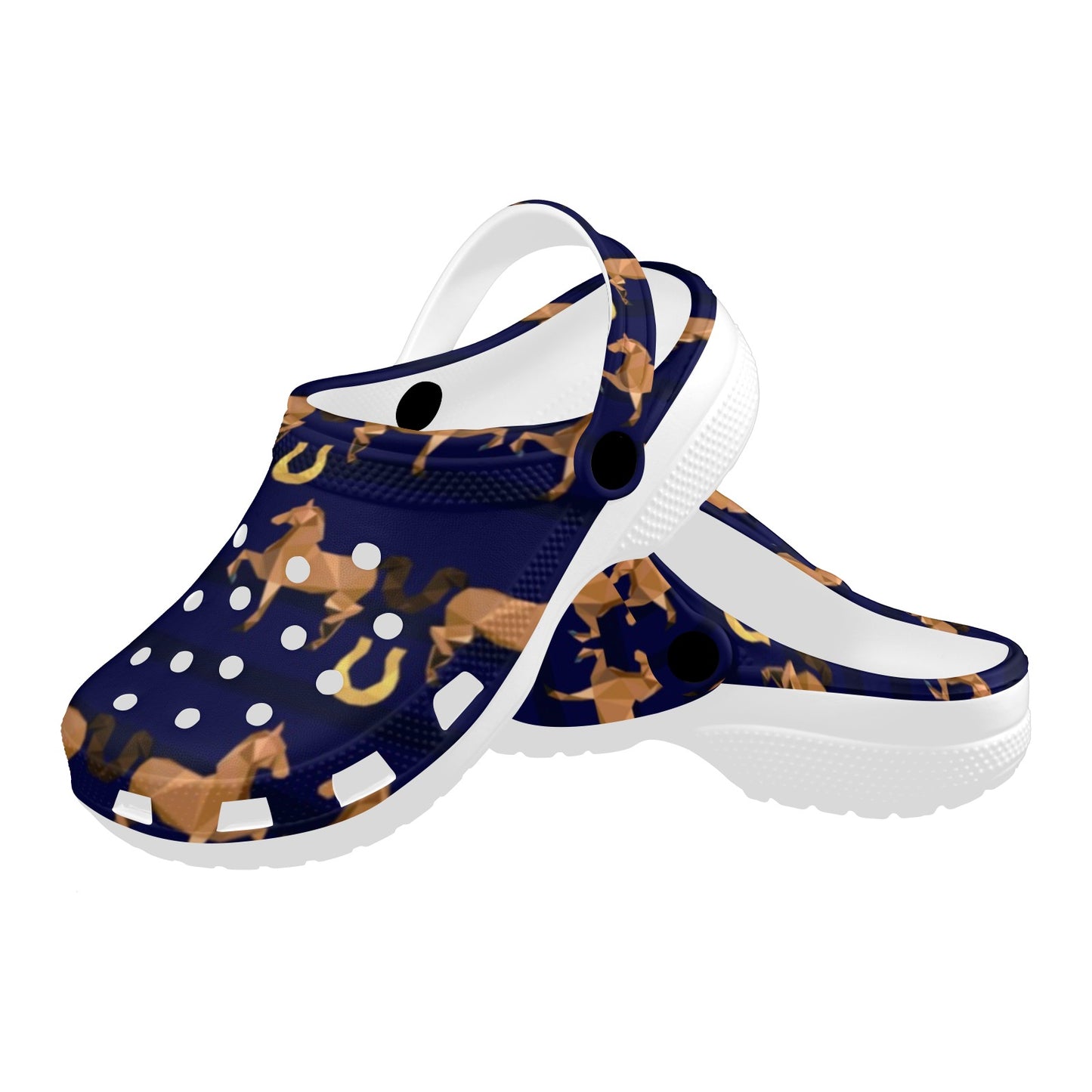Horse Luxury Themed Pattern Print Unisex Clogs Shoes
