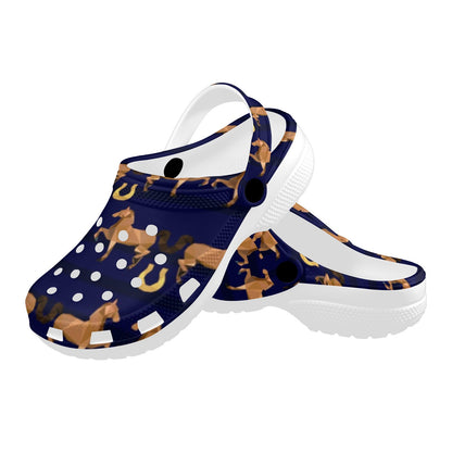 Horse Luxury Themed Pattern Print Unisex Clogs Shoes