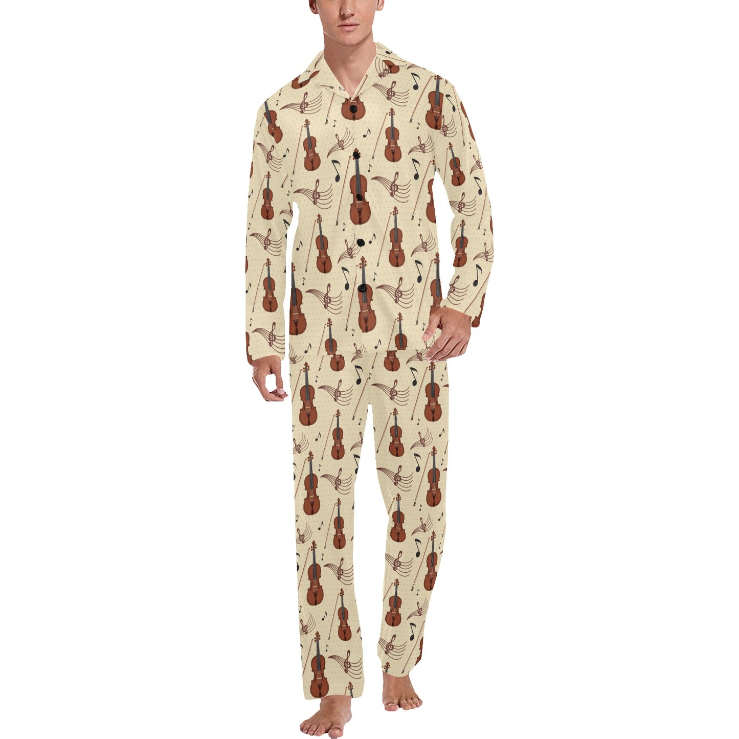 Cello Print Design LKS402 Men's Long Pajama Set