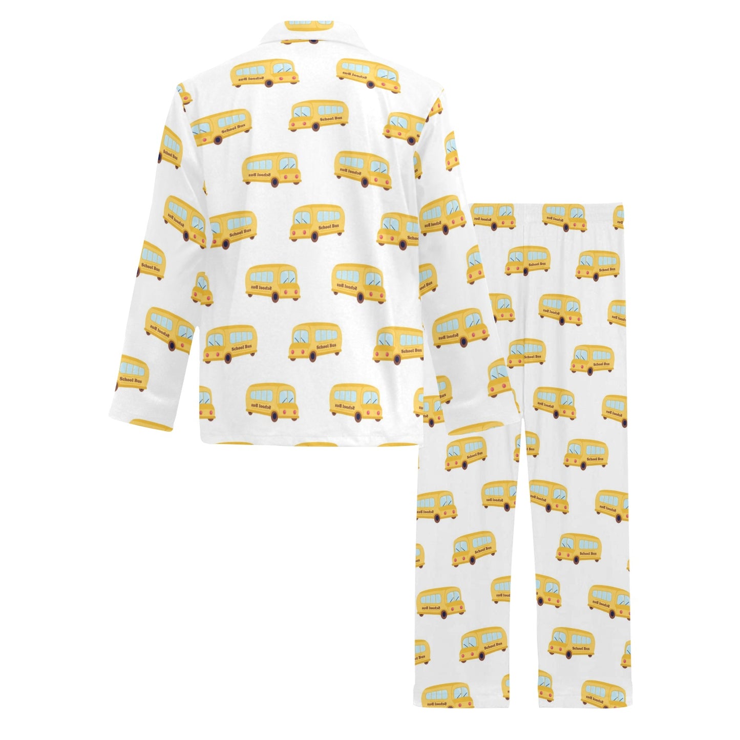 School Bus Print Design LKS306 Men's Long Pajama Set