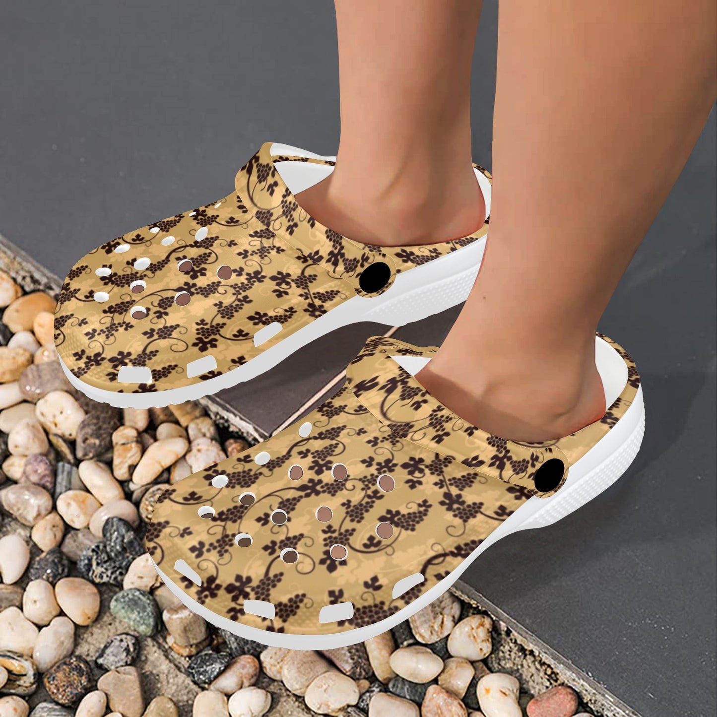Wine Grape Design Print Unisex Clogs Shoes