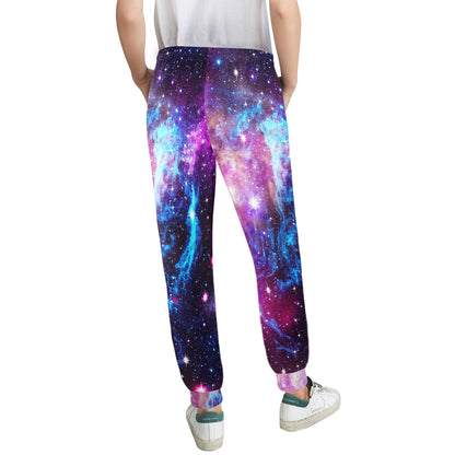 Galaxy Night Purple Space Print Women's Casual Track Pants