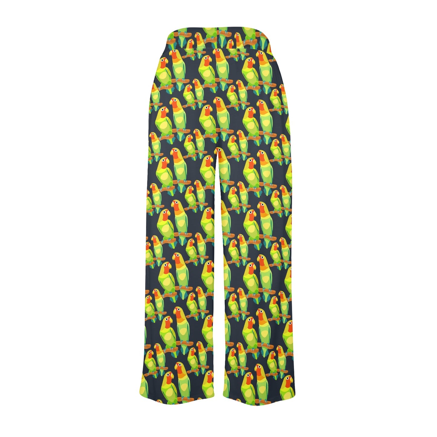 Lovebird Pattern Print Design 01 Women's Wide Leg Lounge Pants