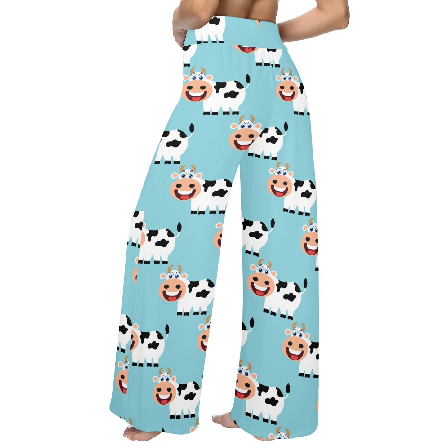 Cattle Cute Pattern Print Design 01 Women's Wide Leg Lounge Pants