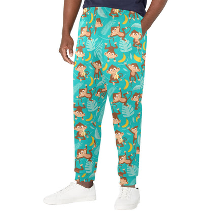 Monkey Happy Design Themed Print Men's Casual Track Pants