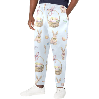 Rabbit Easter Eggs Pattern Print Design 03 Men's Casual Track Pants