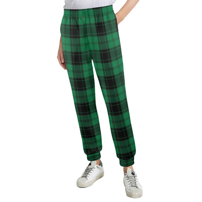 Tartan Green Print Design LKS302 Women's Casual Track Pants