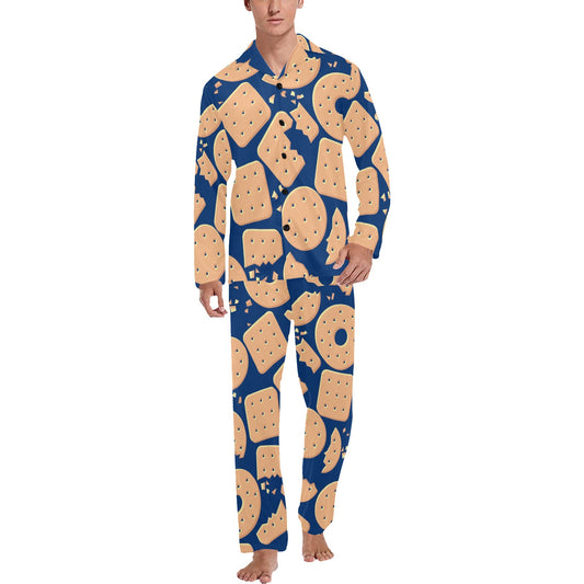 Cracker Pattern Print Design 03 Men's Long Pajama Set