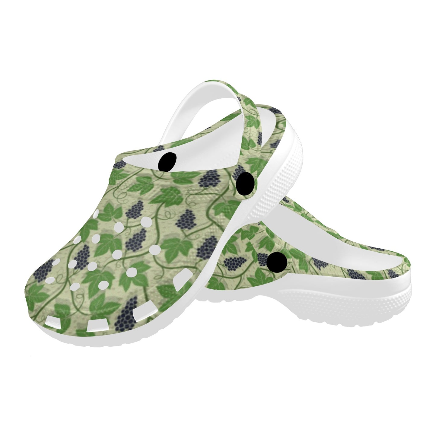 Wine Grape Thmed Print Unisex Clogs Shoes