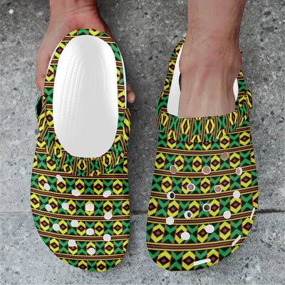 African Geometric Print Pattern Unisex Clogs Shoes