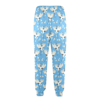 Crane Pattern Print Design 03 Men's Casual Track Pants