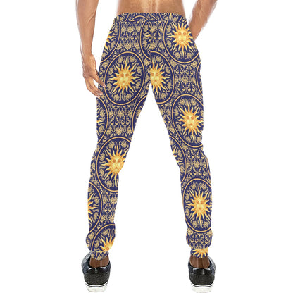 Celestial Gold Sun Face Men's Sweatpants