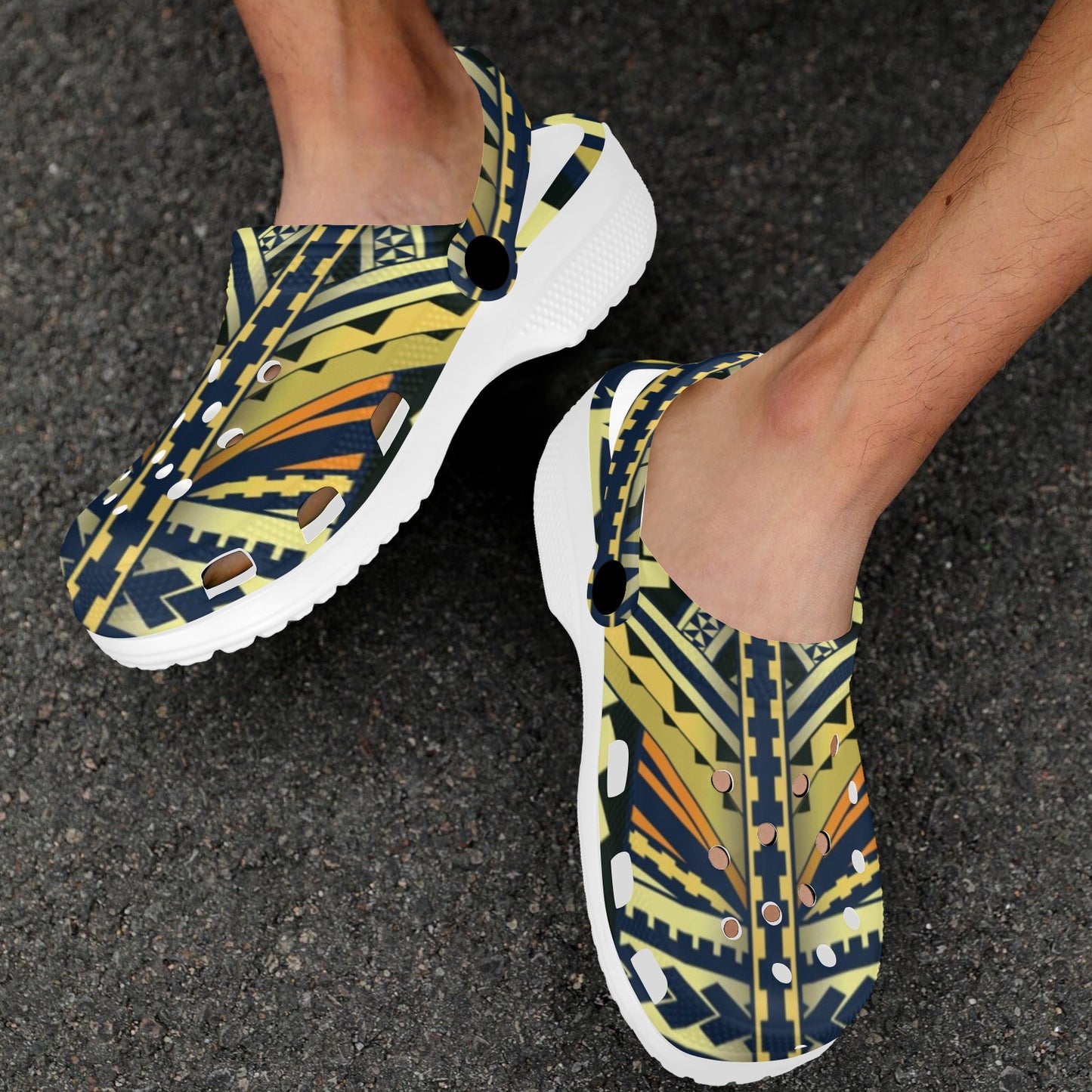 Polynesian Tattoo Print Unisex Clogs Shoes