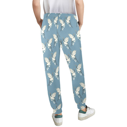 Crane Pattern Print Design 05 Women's Casual Track Pants