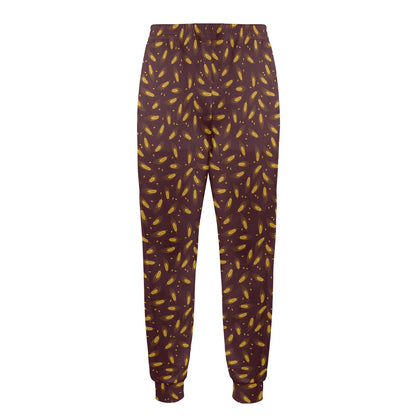 Agricultural Gold Wheat Print Pattern Men's Casual Track Pants