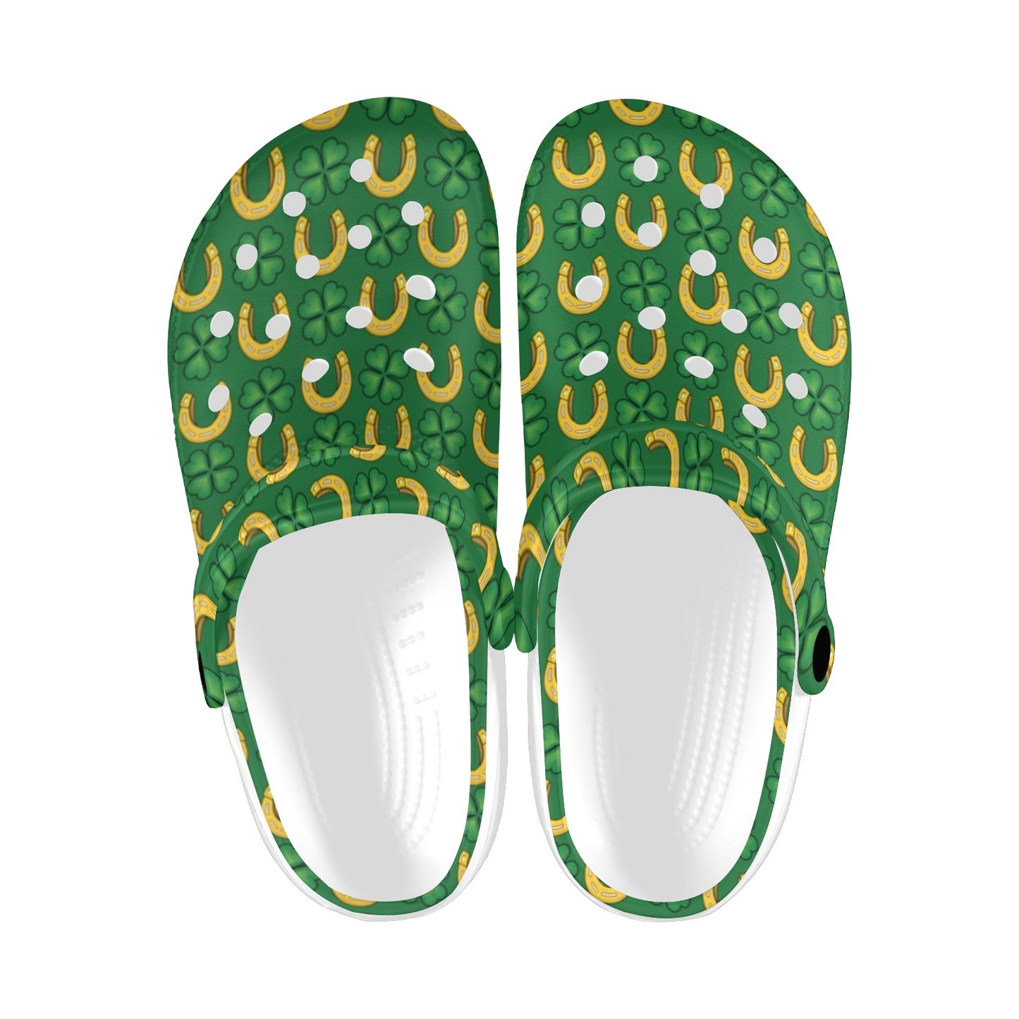 Shamrock Horseshoes Print Pattern Unisex Clogs Shoes