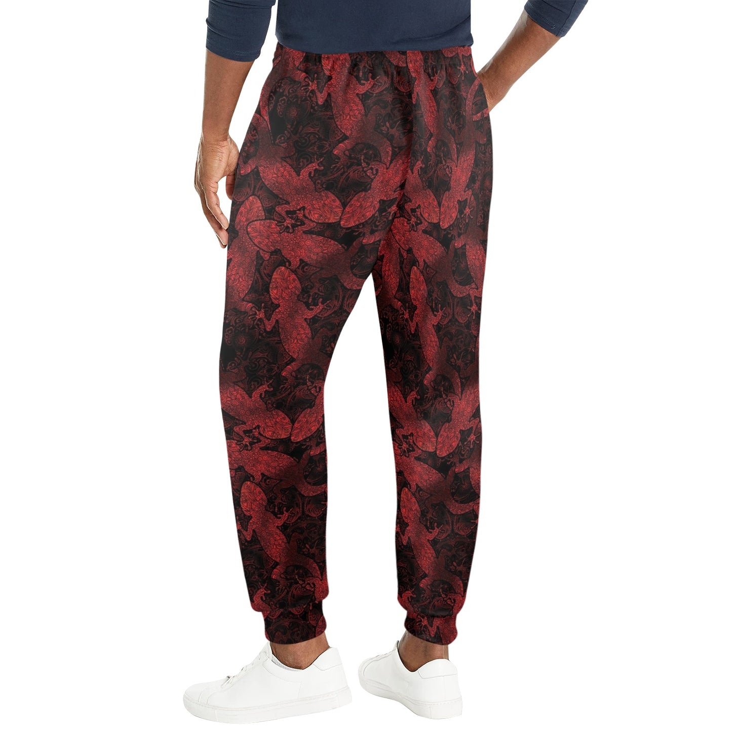 Gecko Pattern Print Design 04 Men's Casual Track Pants