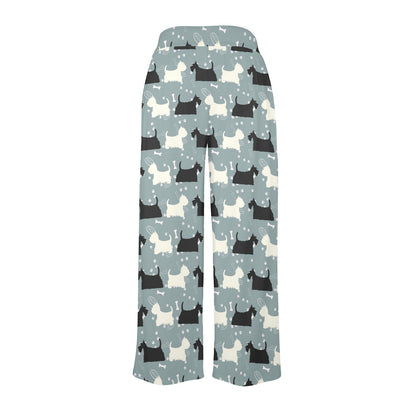 Scottish Terriers Print Design LKS301 Women's Wide Leg Lounge Pants