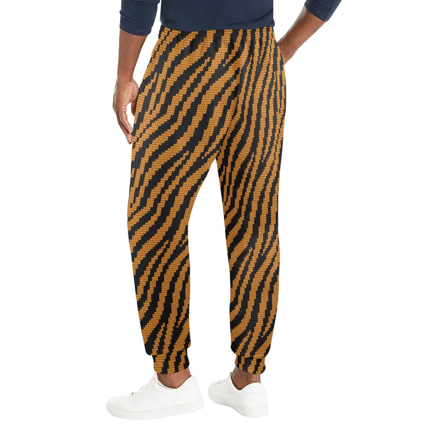 Tiger Knit Skin Zip Up Hoodie Men's Casual Track Pants