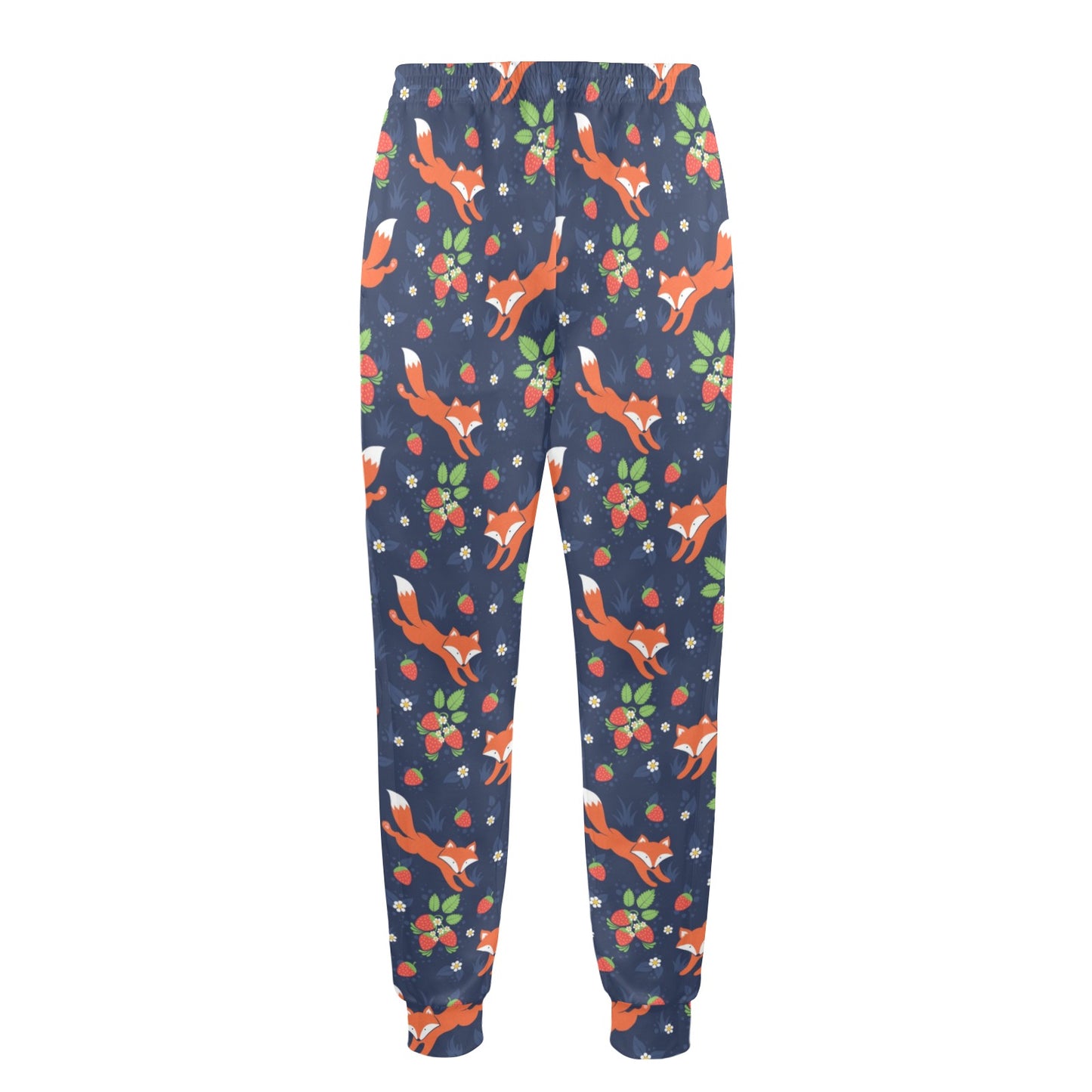 Fox Strawberry Print Pattern Men's Casual Track Pants