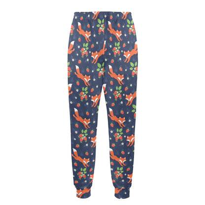 Fox Strawberry Print Pattern Men's Casual Track Pants