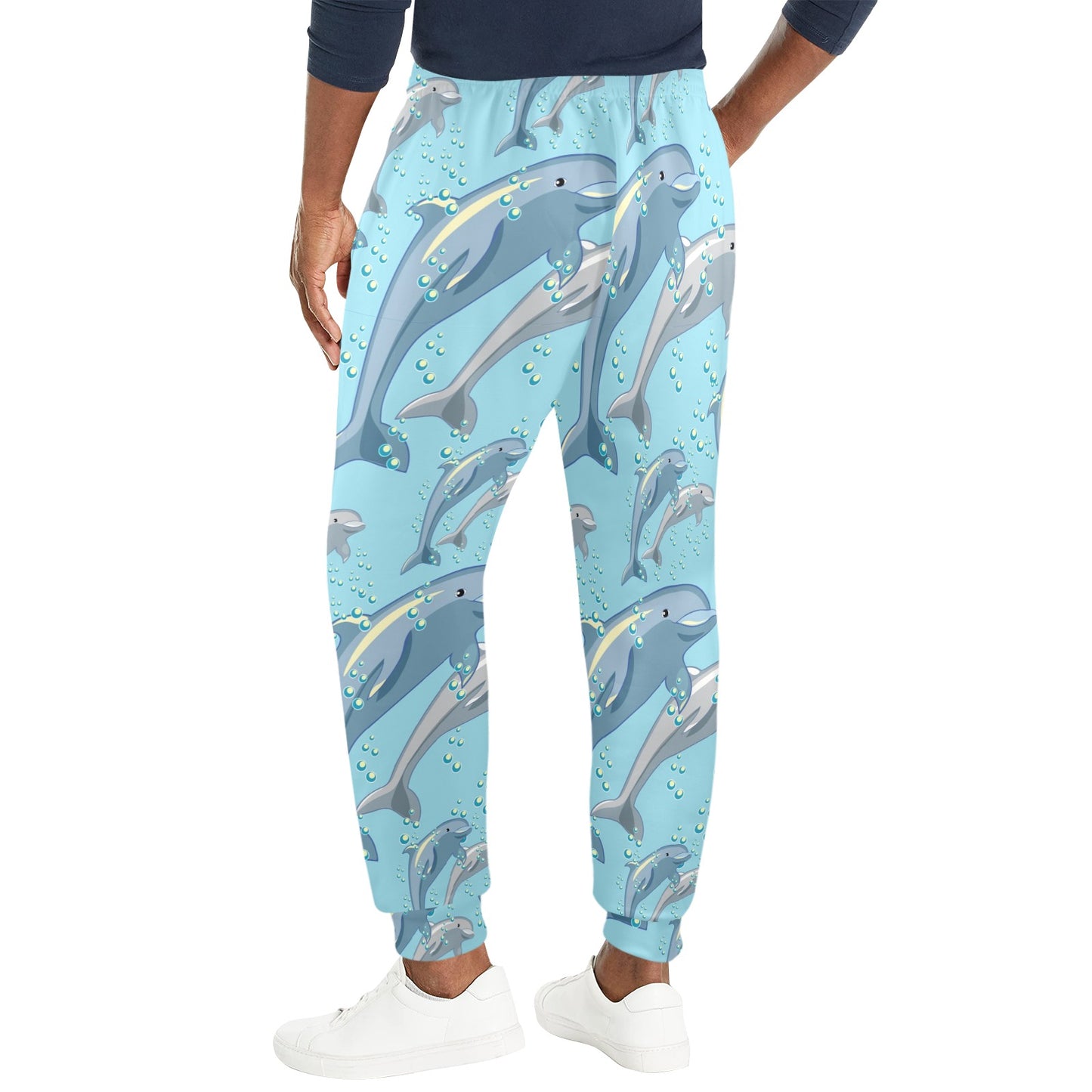 Dolphin Print Pattern Men's Casual Track Pants