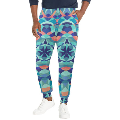 Kaleidoscope Pattern Print Design 03 Men's Casual Track Pants