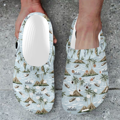 Aloha Hawaii island Design Themed Print Unisex Clogs Shoes