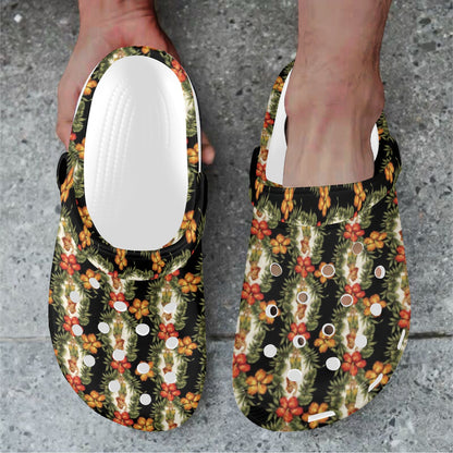 Hawaiian Flower Hula Hibiscus Print Unisex Clogs Shoes