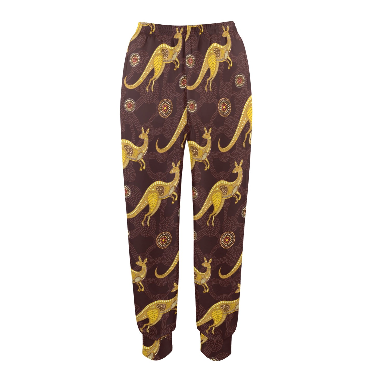 Kangaroos Aboriginal Pattern Print Design 08 Women's Casual Track Pants