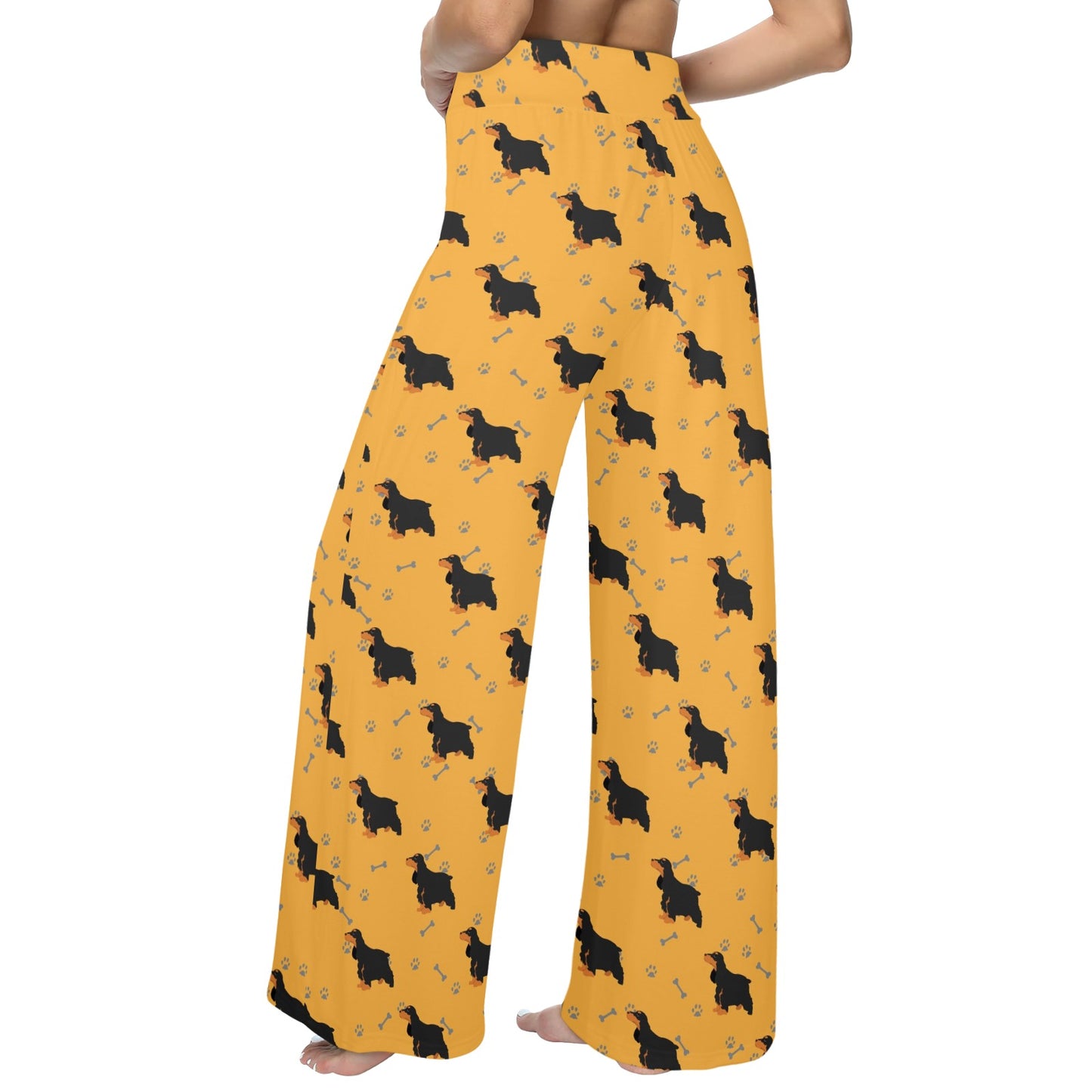 Cocker Pattern Print Design 01 Women's Wide Leg Lounge Pants