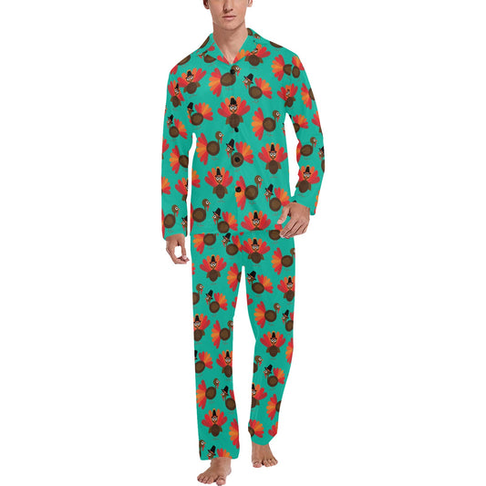 Thanksgiving Print Design LKS307 Men's Long Pajama Set