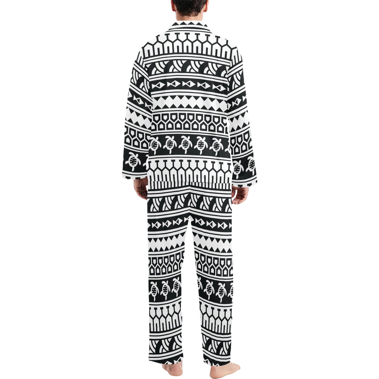 Samoan Pattern Print Design LKS303 Men's Long Pajama Set