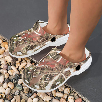 Camouflage Realistic Tree Authumn Print Unisex Clogs Shoes