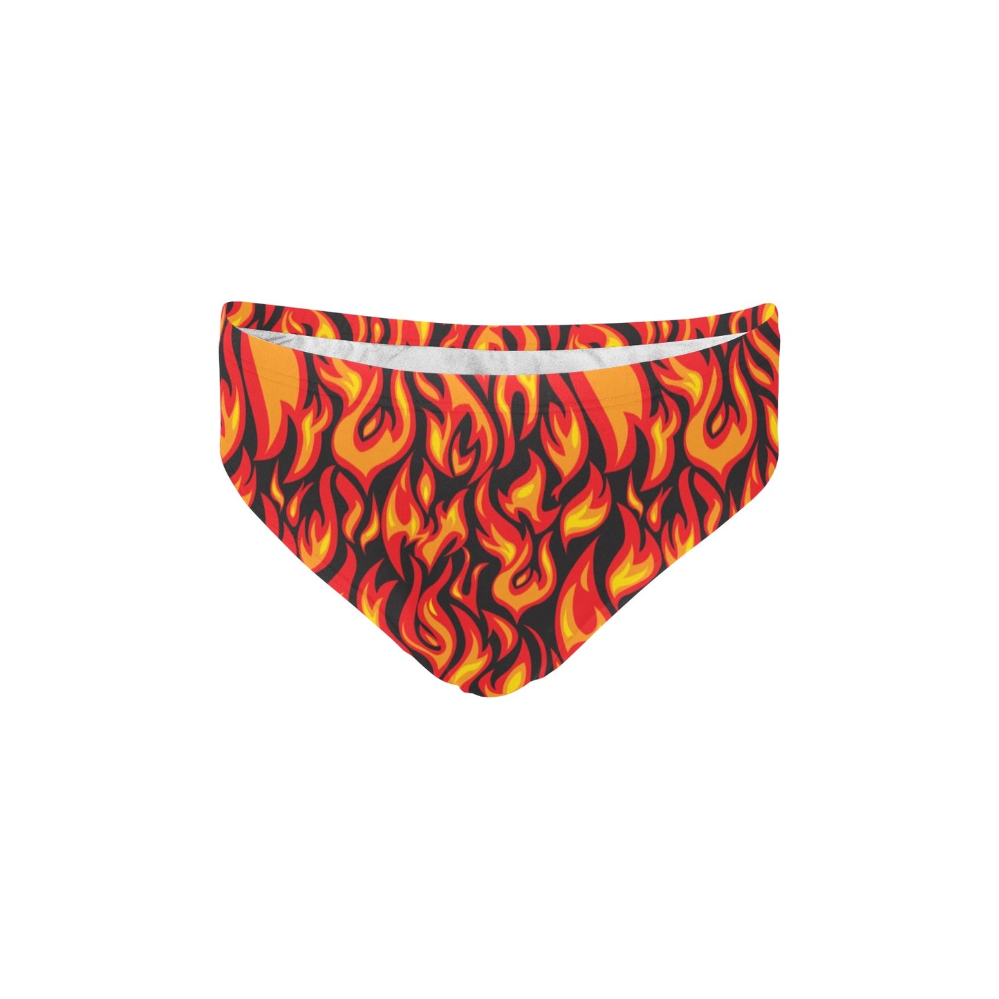 Flame Fire Print Pattern Men's Swimming Briefs