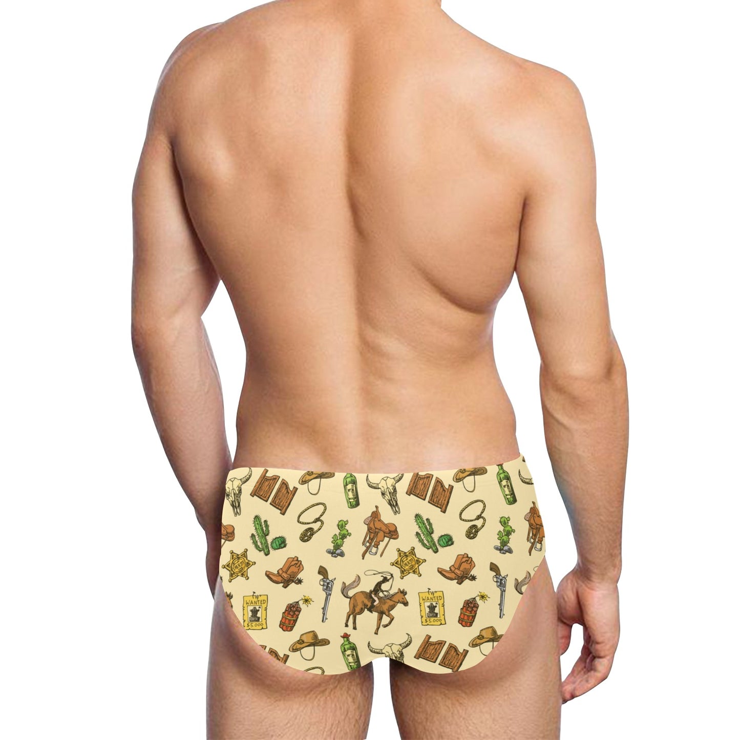 Cowboy Pattern Print Design 04 Men's Swimming Briefs