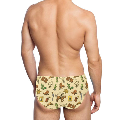 Cowboy Pattern Print Design 04 Men's Swimming Briefs