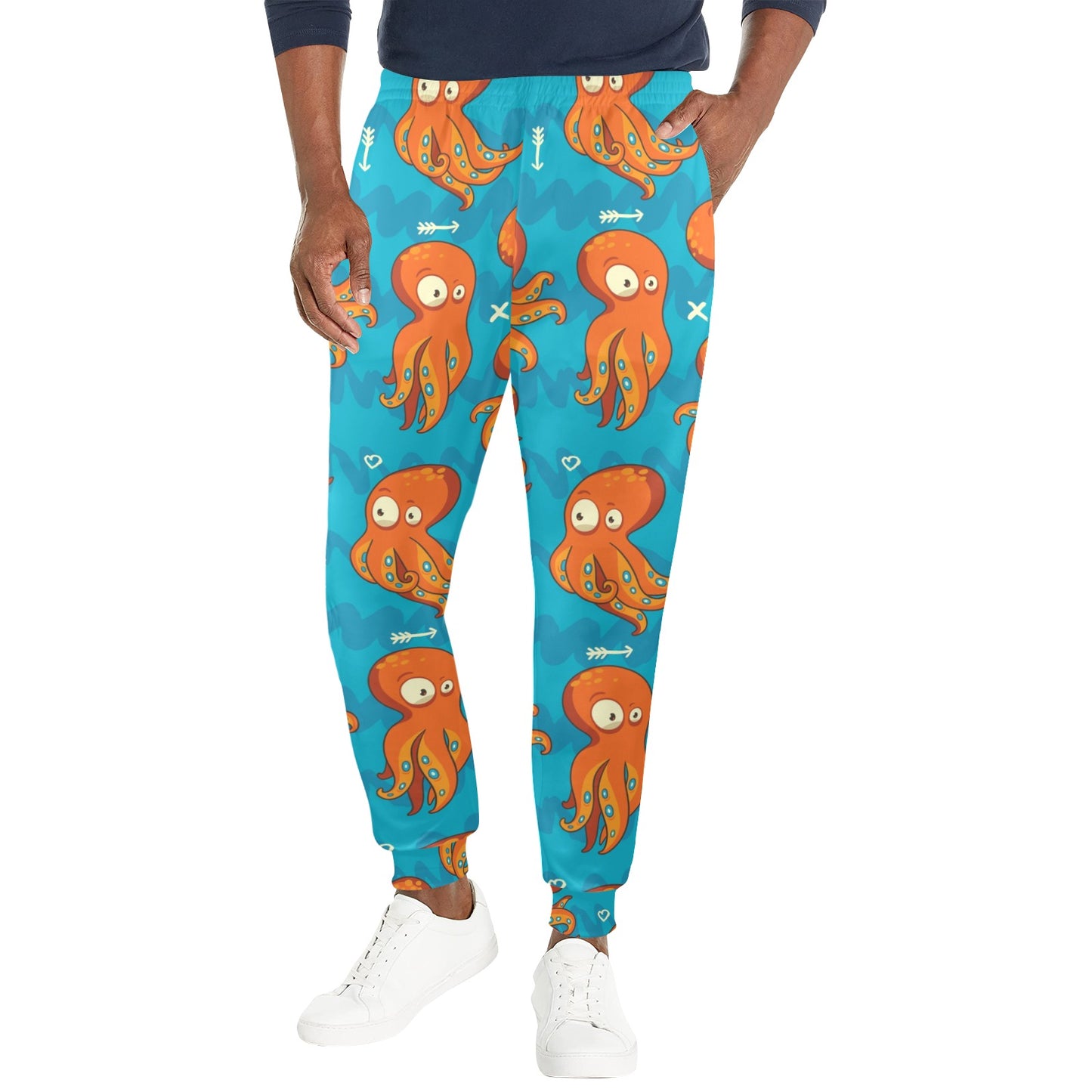 Octopus Pattern Print Design A02 Men's Casual Track Pants
