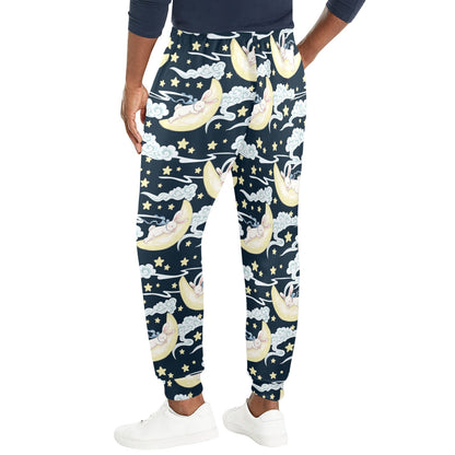 Rabbit Sleeping Pattern Print Design RB08 Men's Casual Track Pants