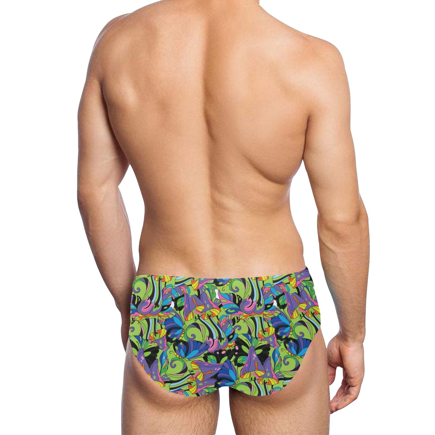 Psychedelic Trippy Mushroom Themed Men's Swimming Briefs