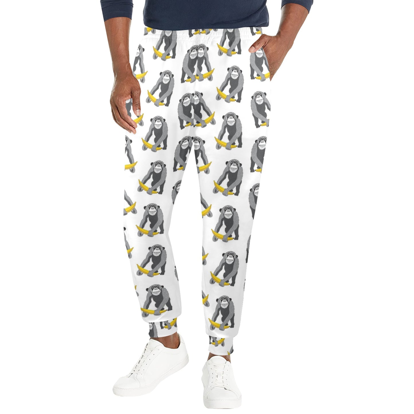 Chimpanzee Pattern Print Design 05 Men's Casual Track Pants