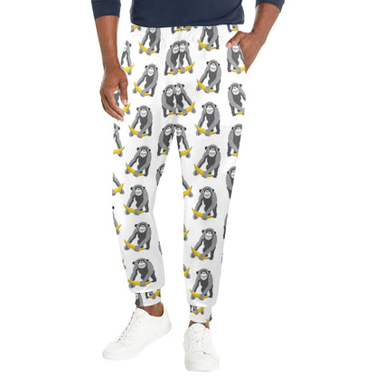 Chimpanzee Pattern Print Design 05 Men's Casual Track Pants