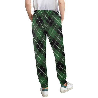 Plaid Green Pattern Print Design A05 Women's Casual Track Pants