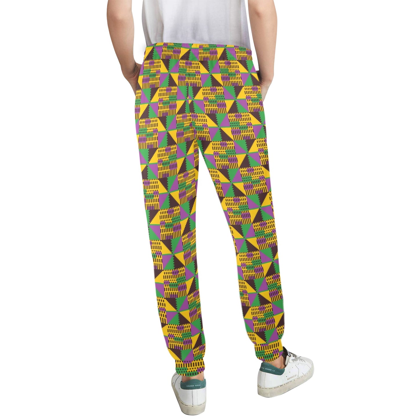 Kente Triangle Design African Print Women's Casual Track Pants