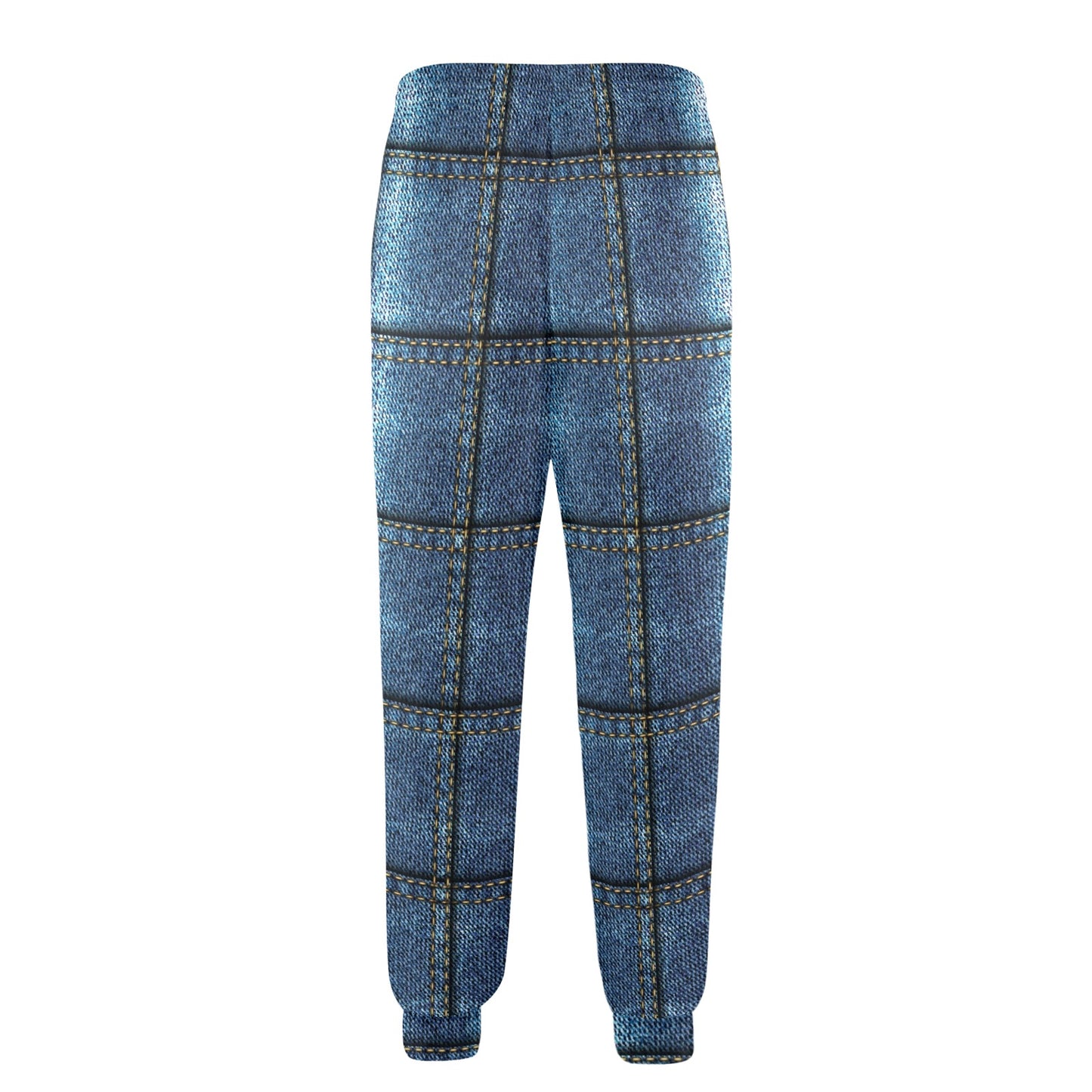Jean Patchwork Pattern Print Design 02 Men's Casual Track Pants
