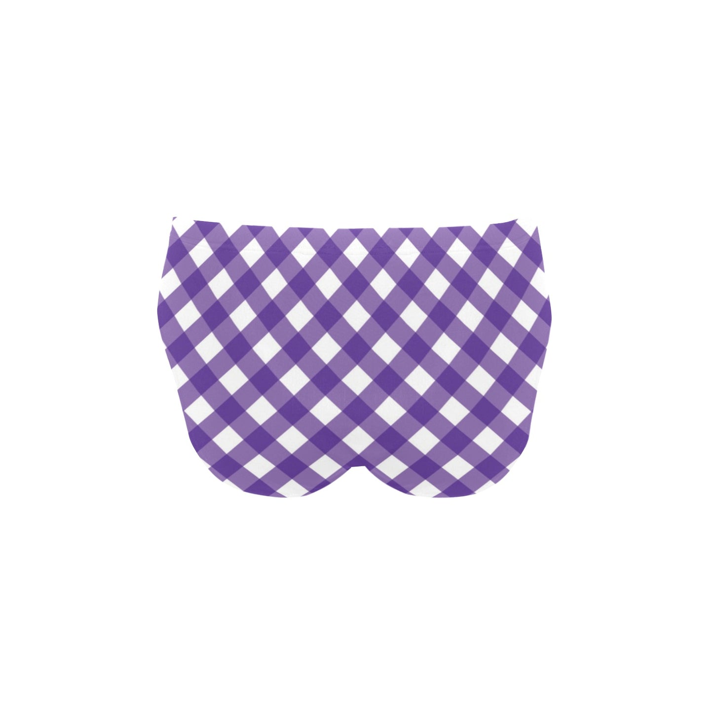 Gingham Purple Pattern Print Design 03 Men's Swimming Briefs