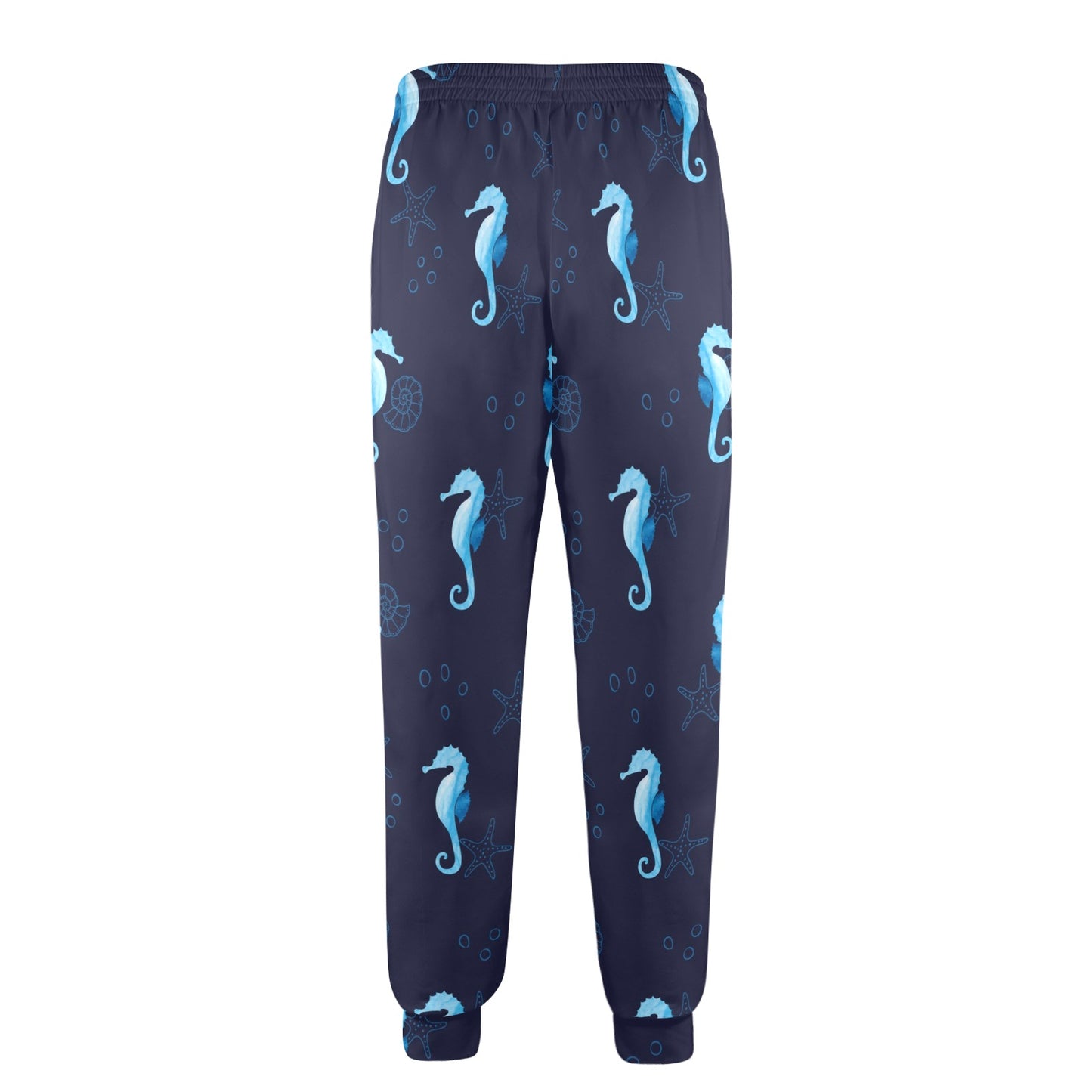 SeaHorse Blue neon Pattern Print Design 03 Men's Casual Track Pants