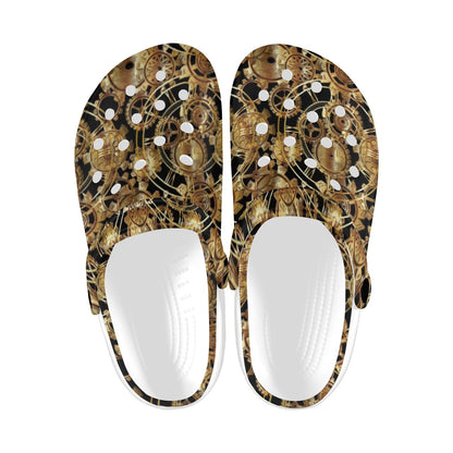 Steampunk Gear Design Themed Print Unisex Clogs Shoes